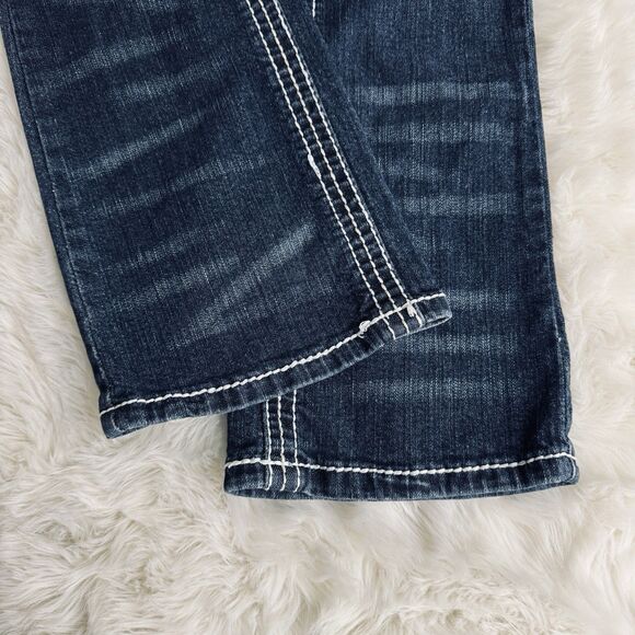 Amethyst Bootcut Jeans 0 (25x30.5) Blue Distressed Denim Womens - Picture 6 of 8